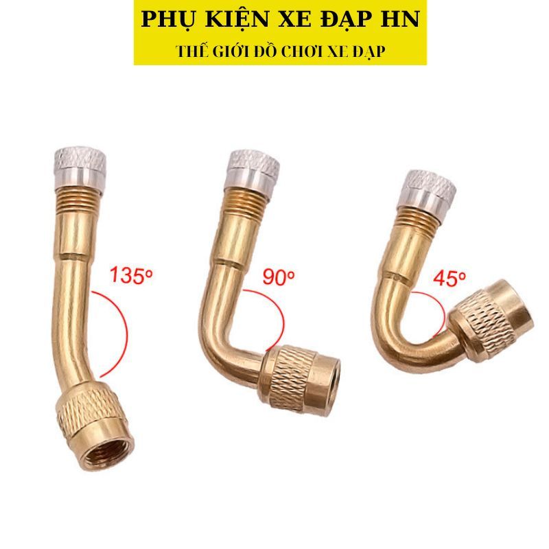 Ống nối dài đầu van xe đạp xe máy xe ô tô gấp 90 độ, 120 độ