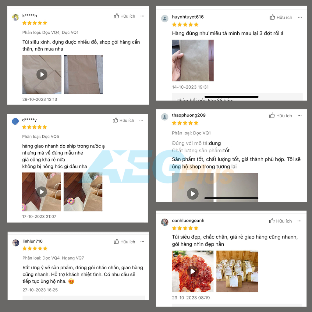 100 Túi giấy đựng bánh mì Mã Bm1