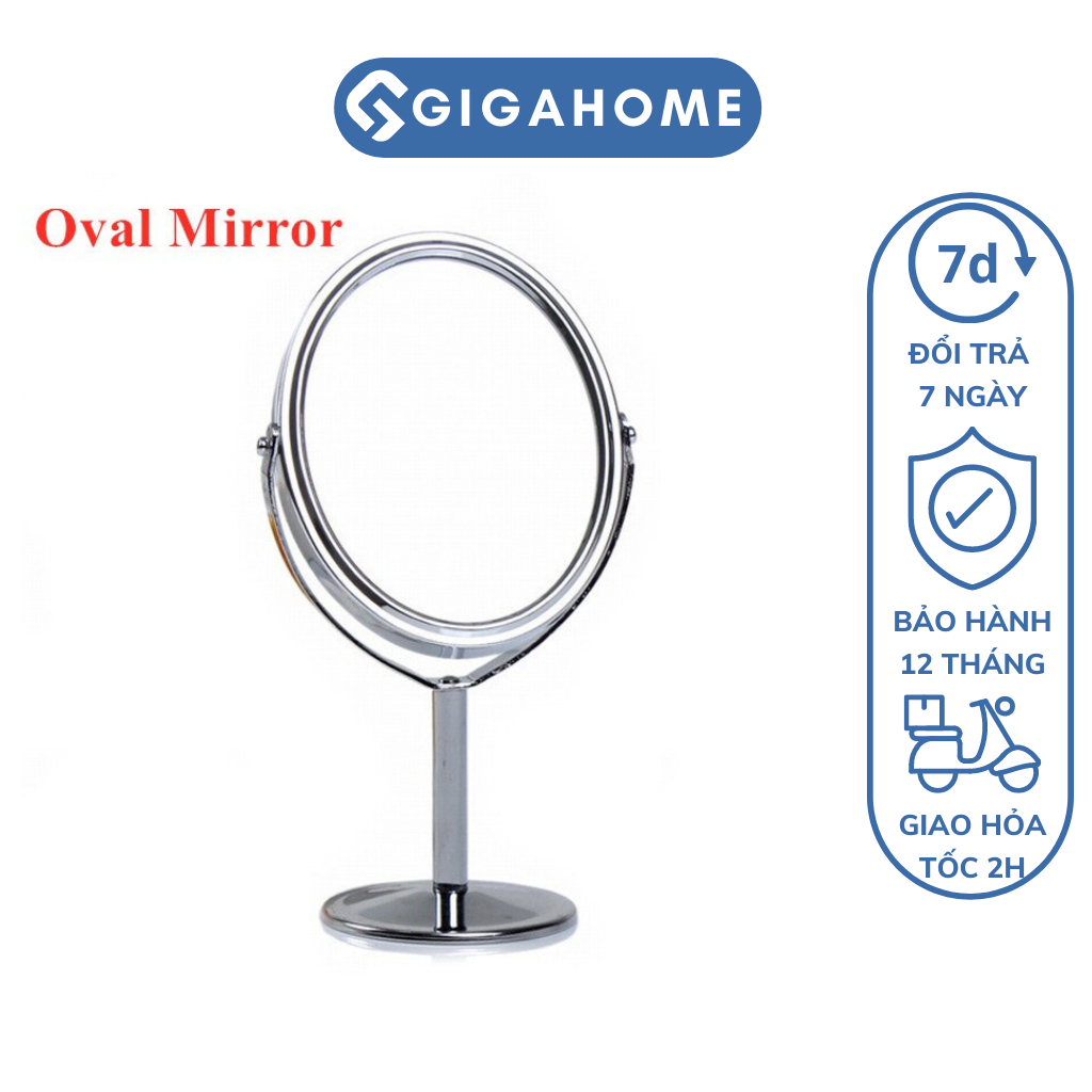 Gương Trang Điểm 2 Mặt GIGAHOMEVN Để Bàn Xoay 360 Độ, Thiết Kế Nhỏ Gọn 3561