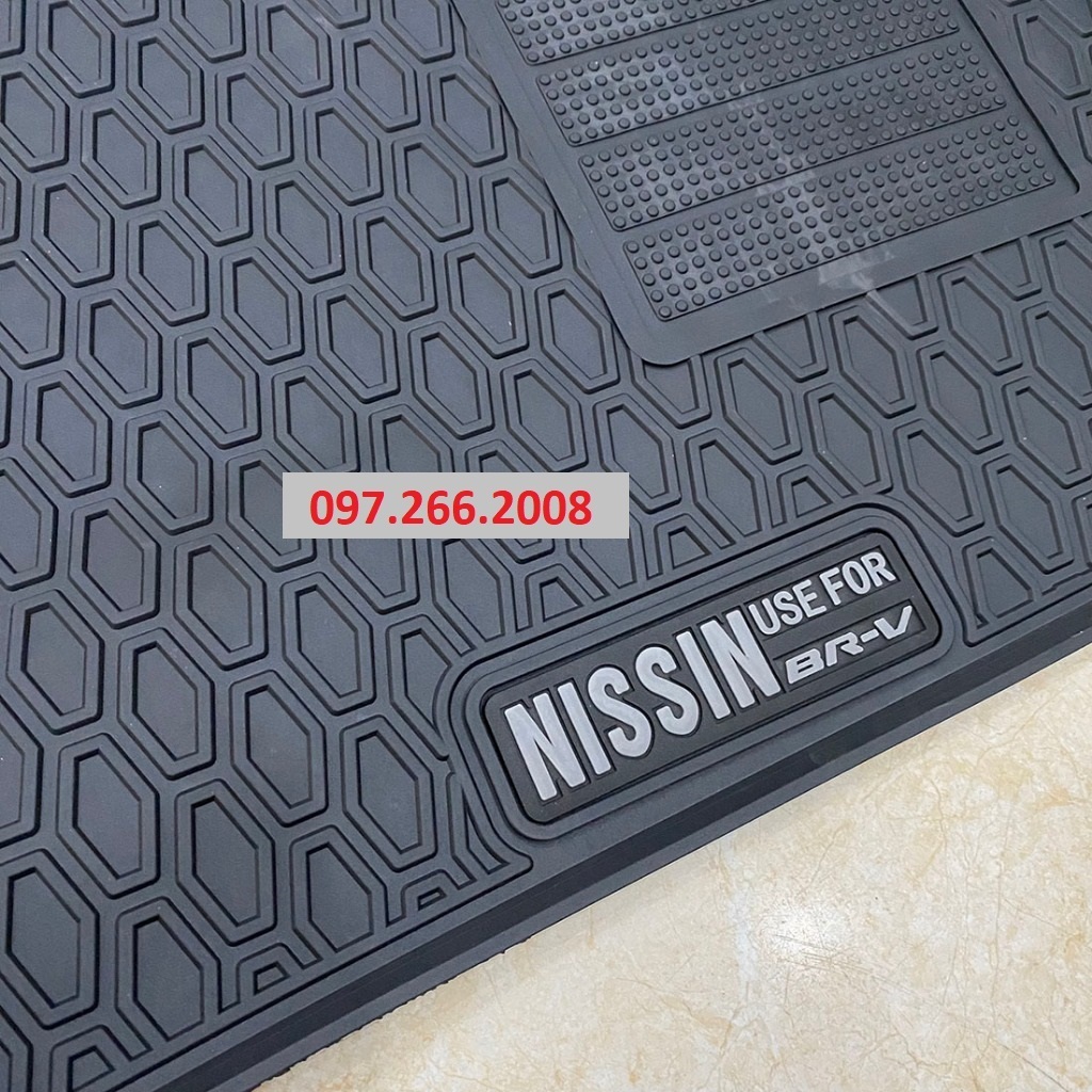 Thảm lót sàn cao su xe Honda BRV 2023 2024 màu đen ko mùi hôi, dễ vệ sinh lau rửa