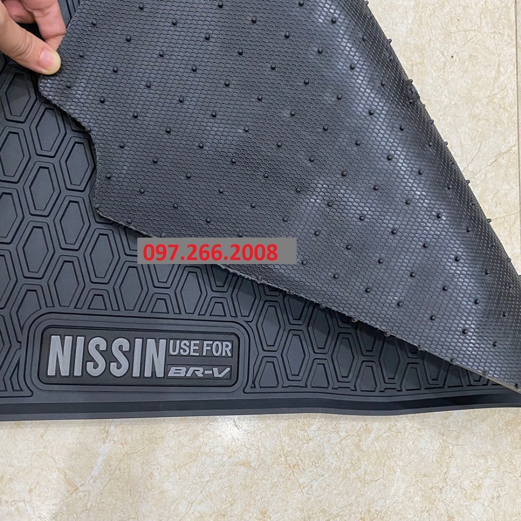 Thảm lót sàn cao su xe Honda BRV 2023 2024 màu đen ko mùi hôi, dễ vệ sinh lau rửa