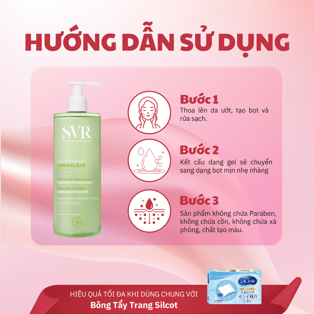 Sữa Rửa Mặt SVR Sebiaclear Gel Moussant Làm Sạch Sâu - SVR Loại Bỏ Tế Bào Chết Trên Da - Gel Rửa Mặt Sạch Dầu Ẩm Mịn Da