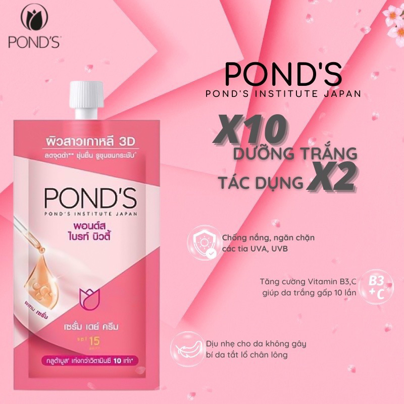 Combo 6 gói kem dưỡng dưỡng sáng & mờ thâm Pond’s gói 6.5g