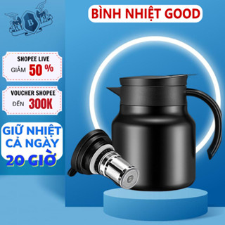 Ấm pha trà giữ nhiệt TBNGOOD có lõi lọc làm bằng inox 316 không gỉ 2 lớp cách nhiệt dung tích 1000ml