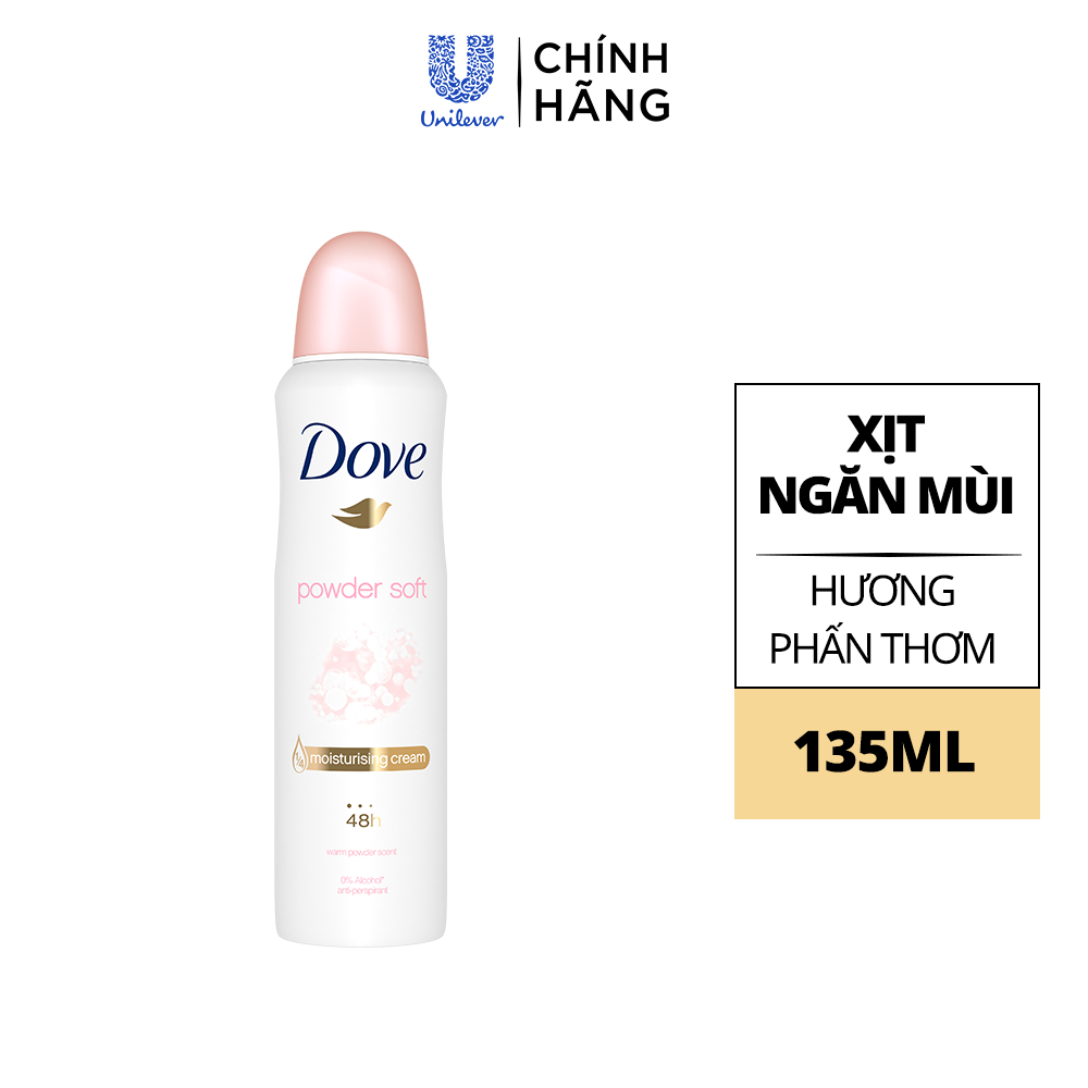 Xịt Khử Mùi Dove Dưỡng Da Sáng Mịn dành cho nữ 135ml