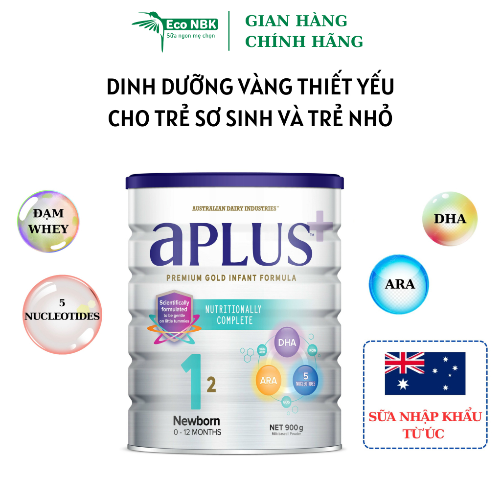 Sữa aPLUS (Úc) 900G số 1 cho trẻ từ 0-12 tháng giúp bé phát triển toàn diện và tăng cân tốt NTC - Nutritionists