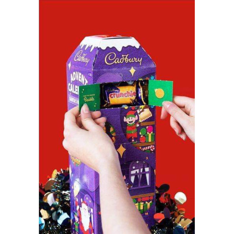Set kẹo socola kèm lịch Noel, Giáng Sinh cho bé khám phá Cadbury advent calendar 312gram