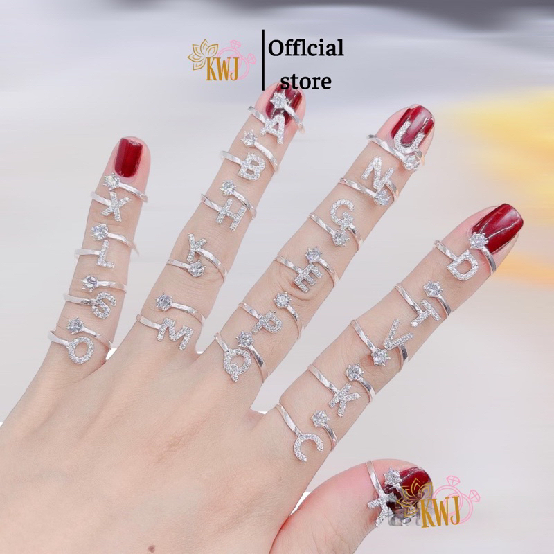 Nhẫn Chữ Cái bạc, nhẫn đủ các chữ, nhẫn bạc nữ