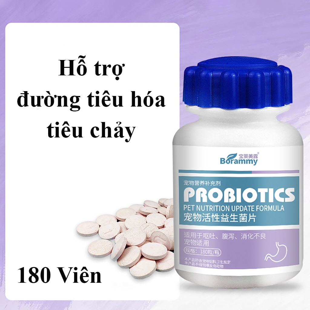 Viên canxi cho chó mèo Borammy bổ sung dinh dưỡng vitamin giúp chắc khỏe xương mượt lông lọ 180 viên