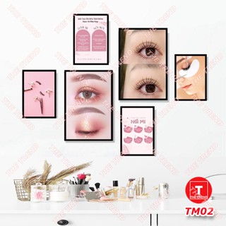 Mẫu Siêu Đẹp Tranh nối mi, phun xăm thẩm mỹ dán tường, tiệm tranh The Trend