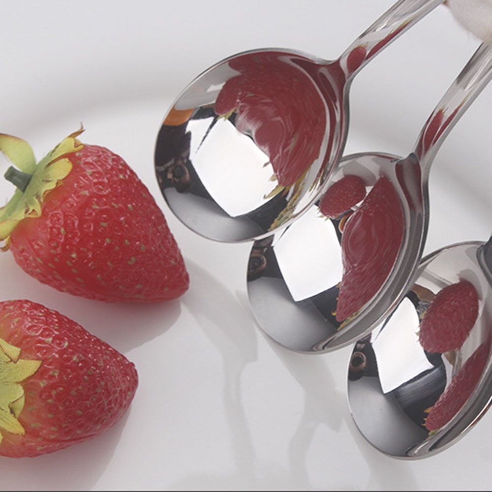 Sét 6 Cái Thìa INOX Cán Dài 21cm - R6 Kèm Hộp Cao Cấp - Muỗng Inox Ăn Cơm - Muỗng Đầu Tròn