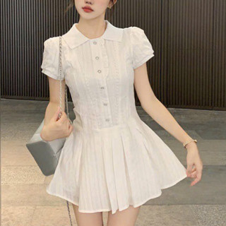Đầm xòe dáng ngắn cổ tròn phối bèo siêu hot cc0075 garumida