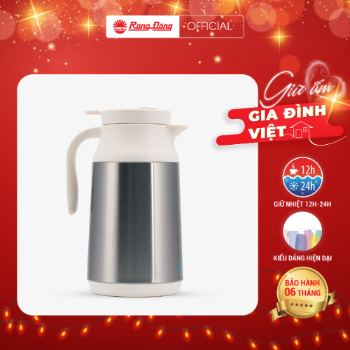 Phích trà 1,3 lít Rạng Đông Hiển thị nhiệt độ Giữ nhiệt nóng lanh Ruột thủy tinh cao cấp RD-1300ST1.E