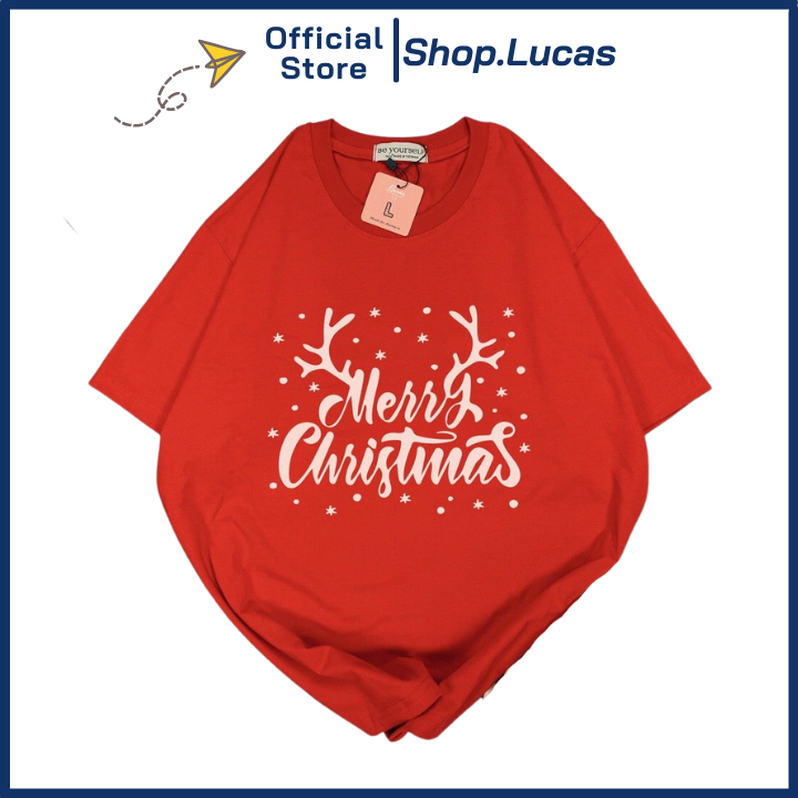 Áo thun noel đón giáng sinh chữ merry christmas 2024 áo đồng phục gia đình và cho bé 147 - shop.lucas
