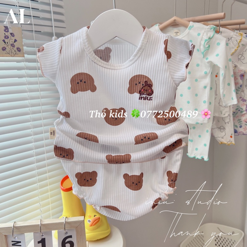 Bộ thun mát bubam cho bé gái 4-11kg/đồ bộ sơ sinh