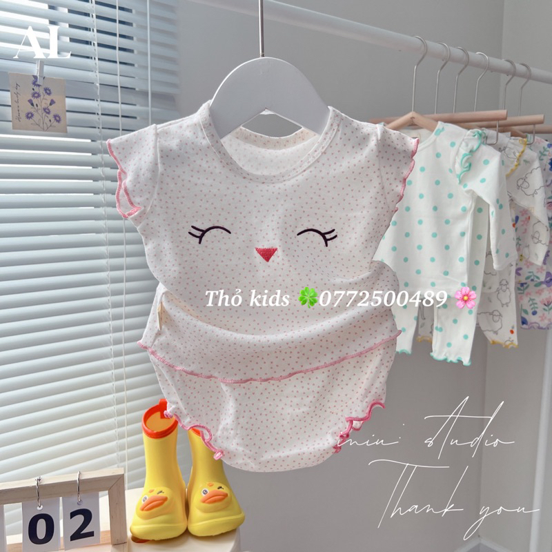 Bộ thun mát bubam cho bé gái 4-11kg/đồ bộ sơ sinh