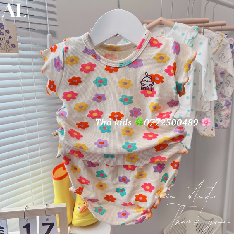 Bộ thun mát bubam cho bé gái 4-11kg/đồ bộ sơ sinh