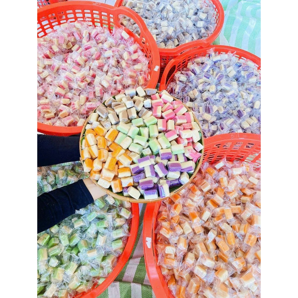 Kẹo dừa không đường ngũ vị 250g- đặc sản Bến Tre - Bánh kẹo Tết