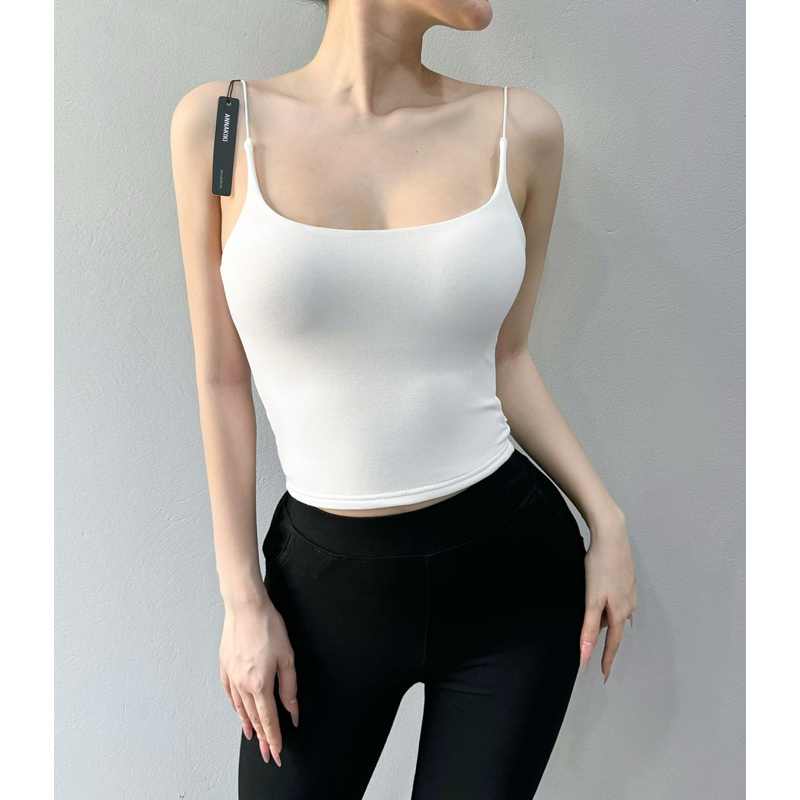 Áo hai dây bún nhọn có mút đệm ANNAKIKI croptop - A140