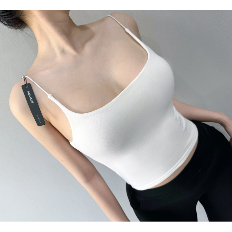 Áo hai dây bún nhọn có mút đệm ANNAKIKI croptop - A140