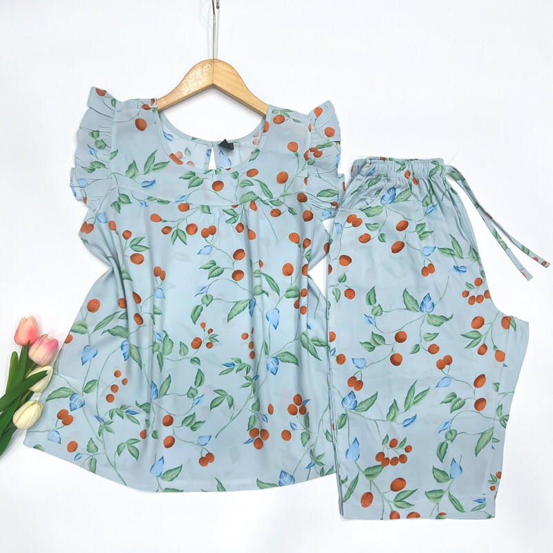 Đồ Bộ Tole Nữ, Bộ Lanh Lửng Cánh Tiên VNXK F21 doboxinh