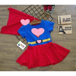 Váy bé gái, váy cho bé chất cotton co giãn 4 chiều Herokids SUPERGIRL01