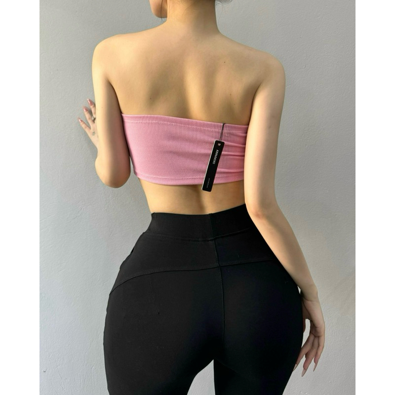 Áo ống xoắn croptop hai lớp ANNAKIKI chất thun tăm- A62