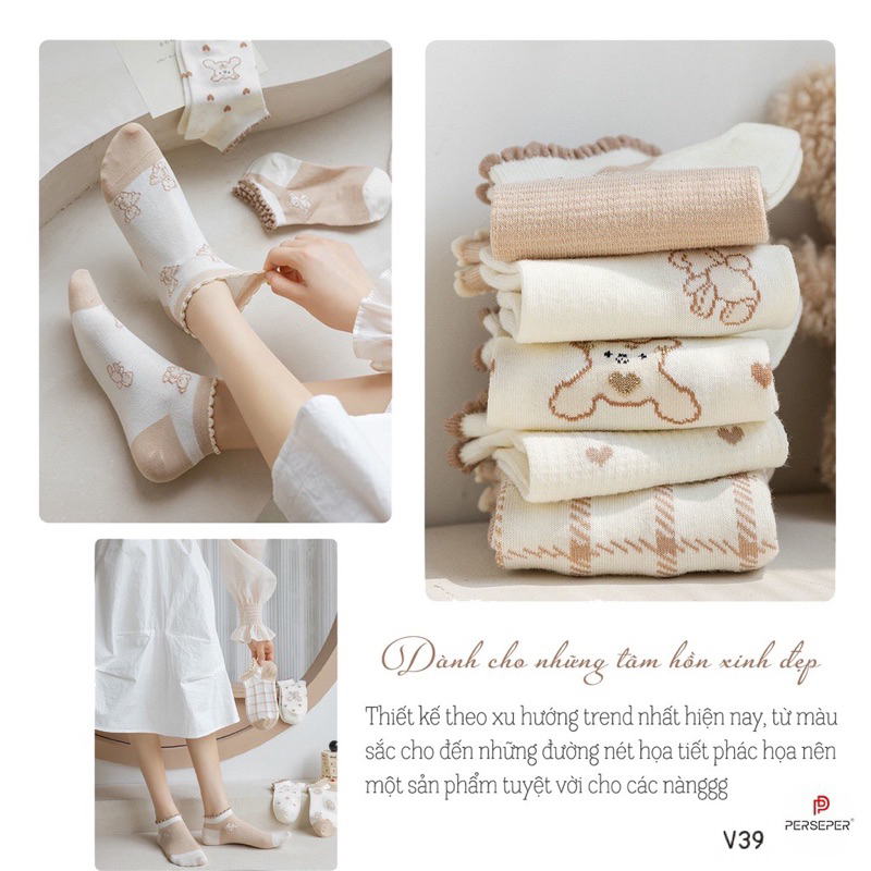 Combo 5  đôi tất viền cho mẹ