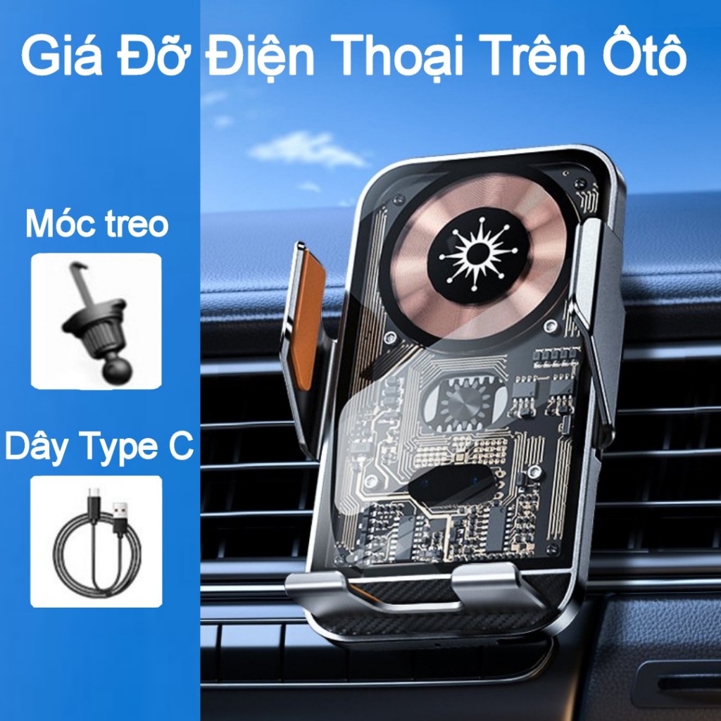 Giá đỡ điện thoại trên ôtô C10,C13, sạc nhanh khi livetryms - tích hợp sạc không dây 15W