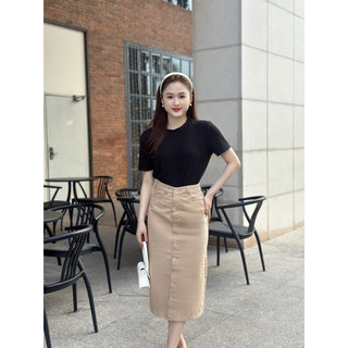 Chân váy kaki fom dài dáng chữ A thơi trang cao cấp ms-141
