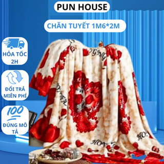 Chăn mền tuyết nhung mỏng 500g siêu ấm mền mịn kích thước 1,6x2m bao đẹp cao cấp