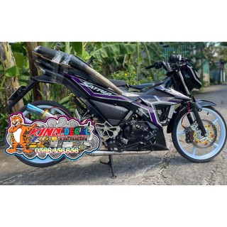 Tem Rời Satria mẫu sọc màu đen tím xám trắng