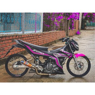 Tem Rời Satria mẫu sọc màu đen hồng xám trắng