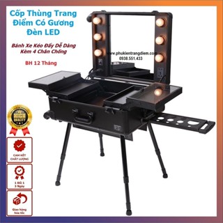 [Mã COSBAUH3 giảm 8% đơn 300K] Thùng Vali Cốp Kéo Trang Điểm Có Đèn Và 4 Chân Chuyên Nghiệp