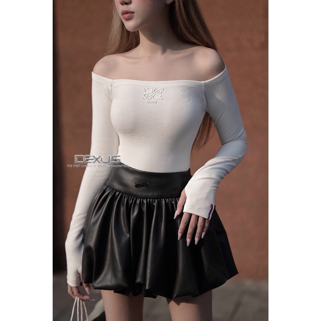 Áo Trễ Vai Snow Nữ 𝐃𝐗 𝐃𝐄𝐗𝐔𝐒 Dài Tay Ôm Body Cực Tôn Dáng_DXA140026