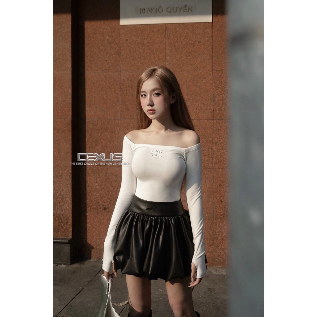 Áo Trễ Vai Snow Nữ 𝐃𝐗 𝐃𝐄𝐗𝐔𝐒 Dài Tay Ôm Body Cực Tôn Dáng_DXA140026