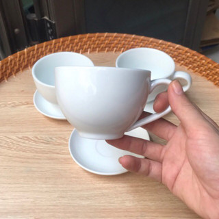 Combo 10 cốc cafe capuchino trắng hàng gốm sứ Bát Tràng