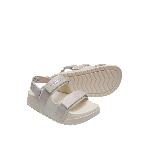 Giày Sandal Nữ S1 2 Quai Ngang Màu Be Kem Siêu Nhẹ Siêu Bền Siêu Dễ Thương - Tặng kèm vớ