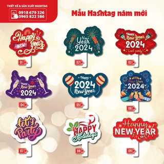 Hashtag cầm tay Chúc mừng năm mới, Year and Party, Happy new year