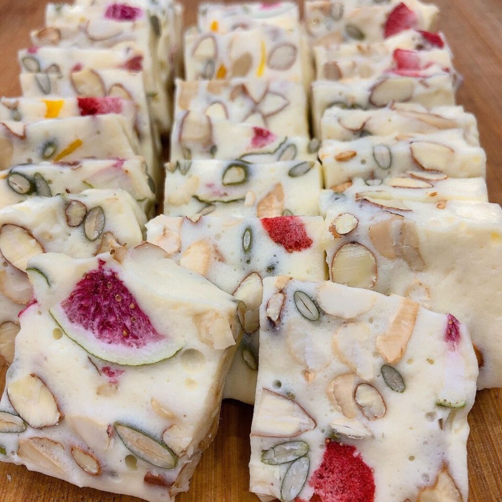 Kẹo Nougat Healthy Kẹo hạnh phúc ăn kiêng giảm cân ăn vặt healthy không đường không bơ dầu