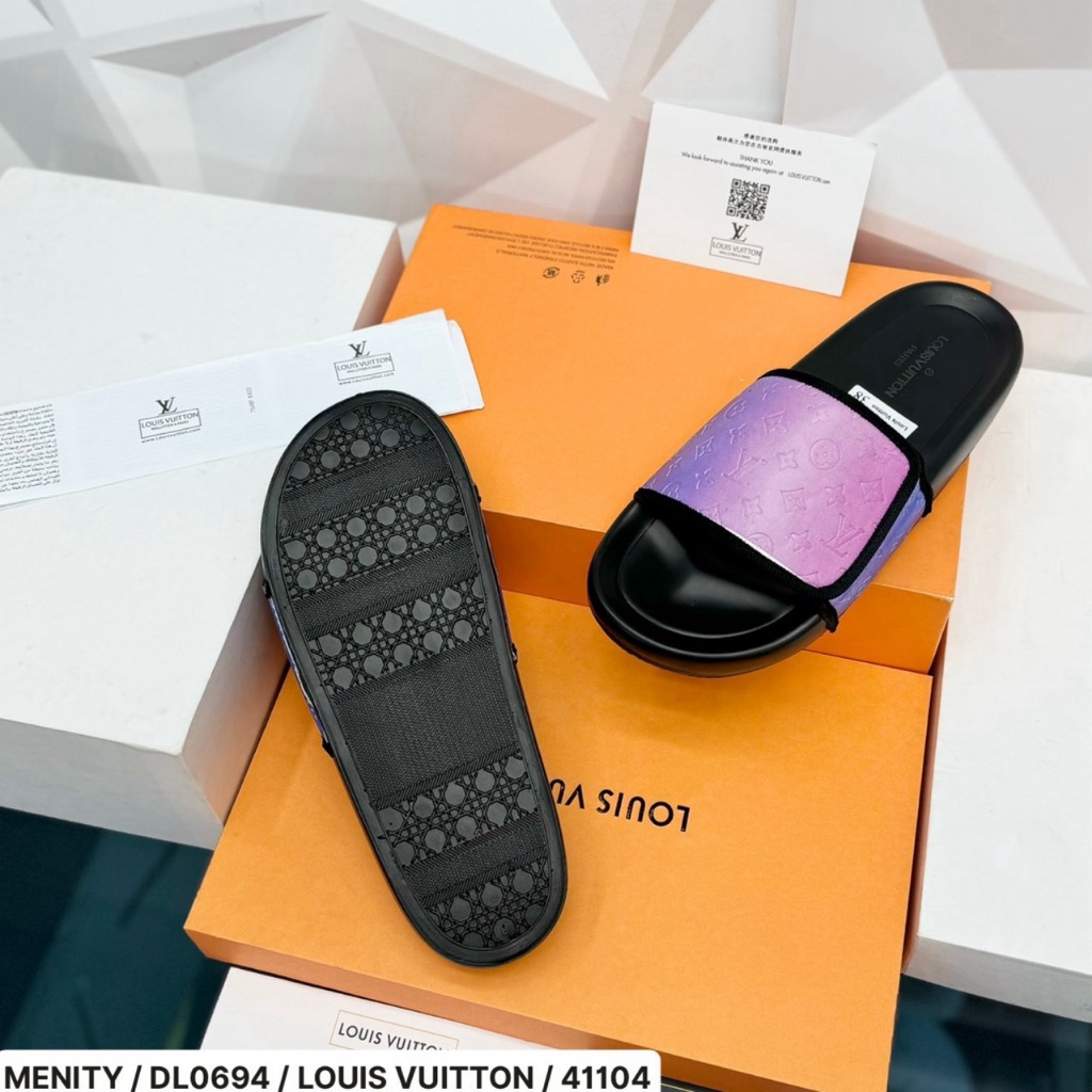 Dép LV Nam Quai Dán Siêu Đẹp - Dép LV Nam Quai Ngang In Màu Galaxy Cao Cấp