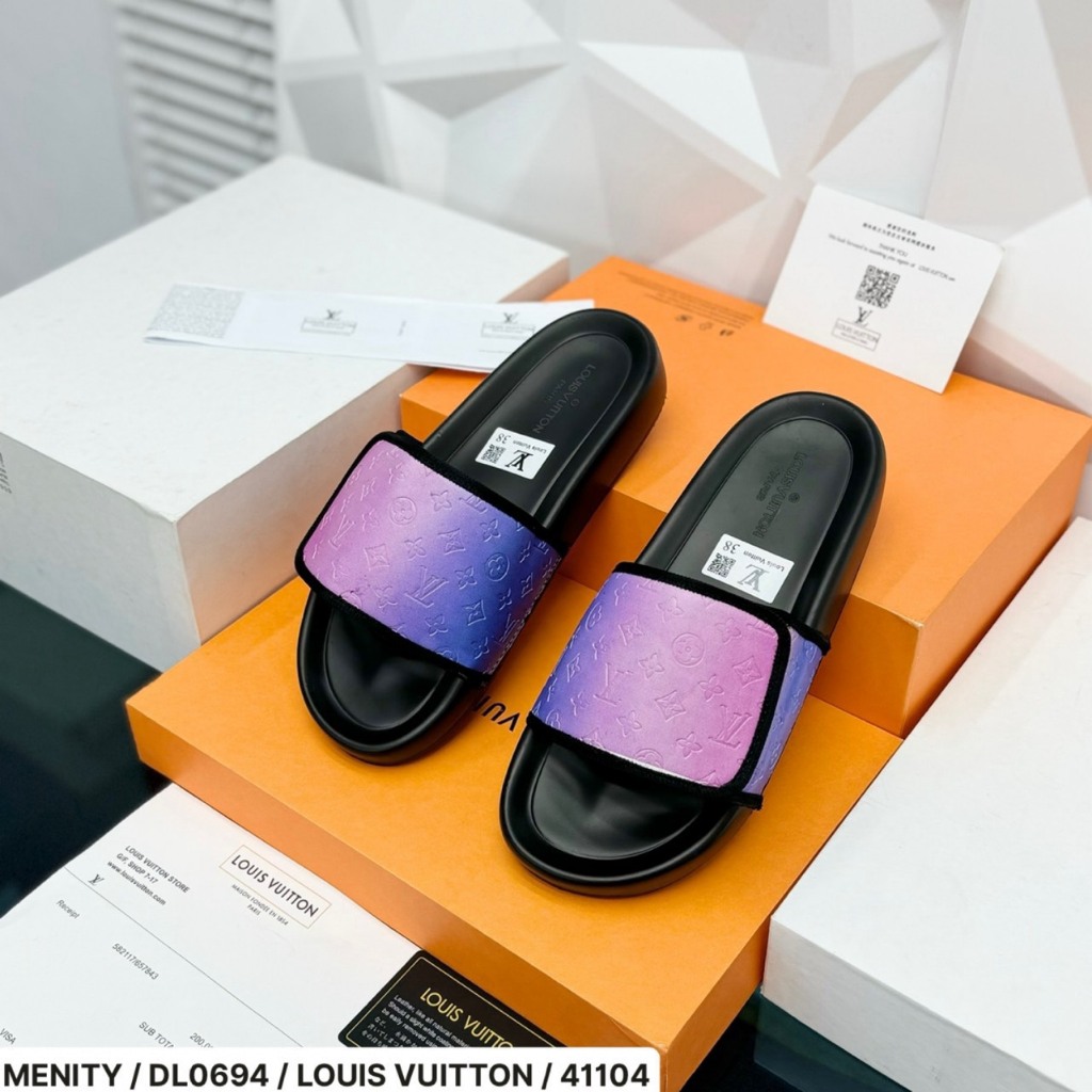 Dép LV Nam Quai Dán Siêu Đẹp - Dép LV Nam Quai Ngang In Màu Galaxy Cao Cấp