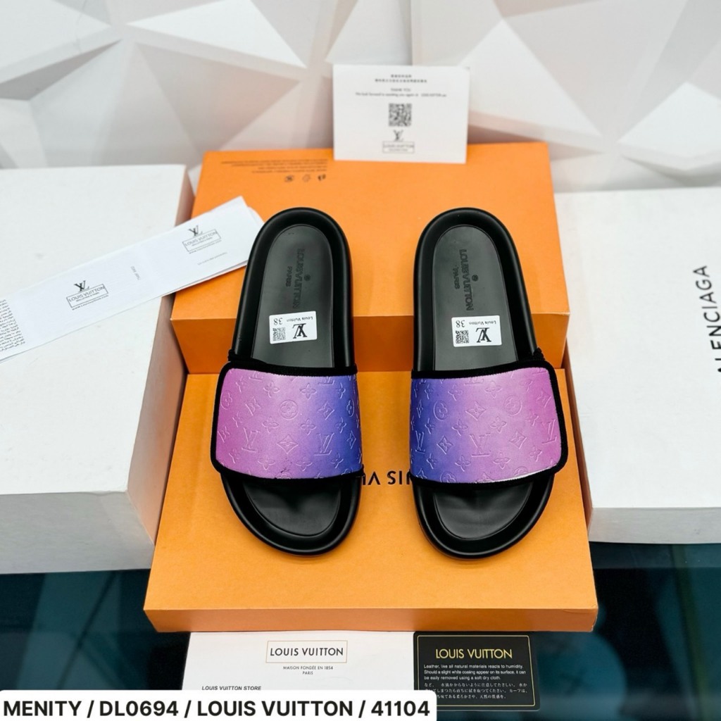 Dép LV Nam Quai Dán Siêu Đẹp - Dép LV Nam Quai Ngang In Màu Galaxy Cao Cấp