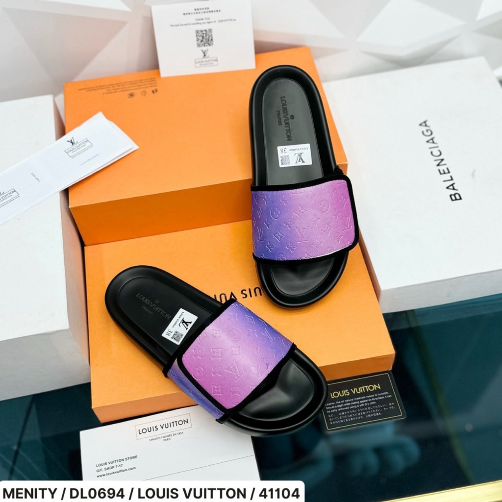Dép LV Nam Quai Dán Siêu Đẹp - Dép LV Nam Quai Ngang In Màu Galaxy Cao Cấp