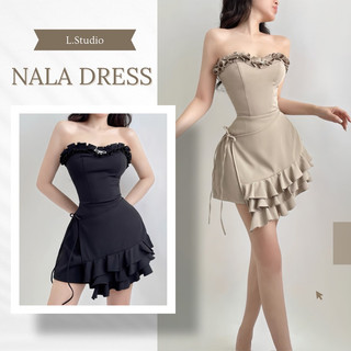 Nala - Đầm form cúp ngực phối viền bèo đáng yêu, chân váy đắp chéo thanh lịch