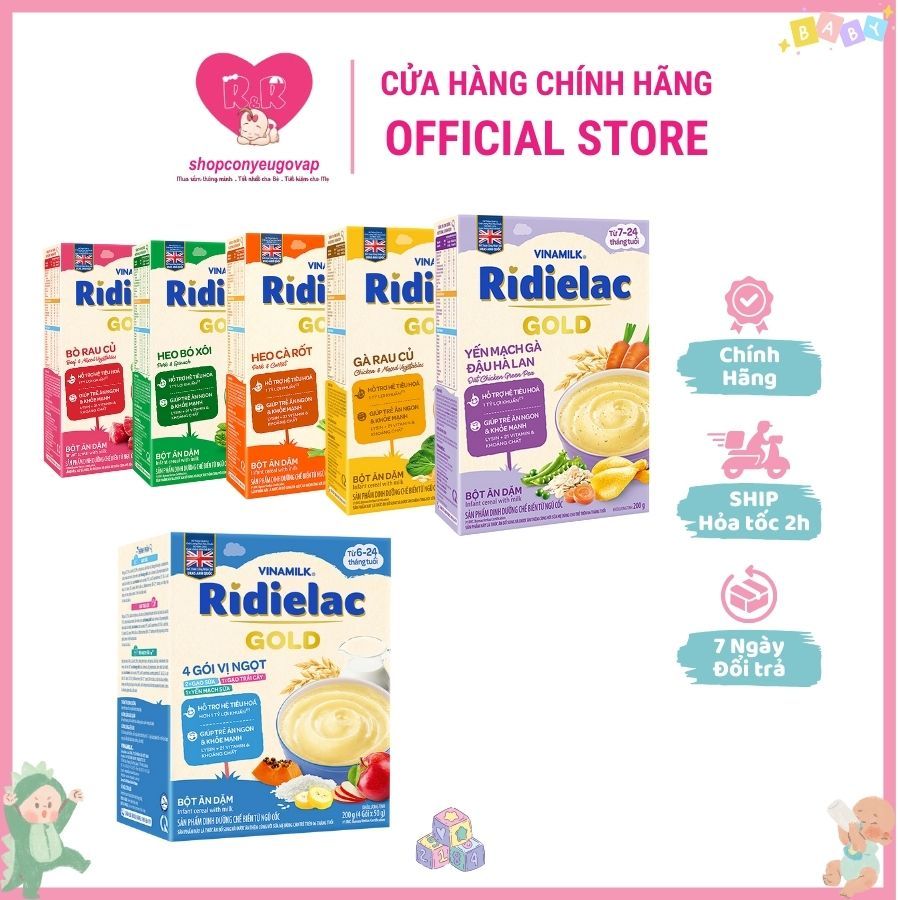 Bột Ăn Dặm RiDielac 10 Vị - Hộp Giấy 200g