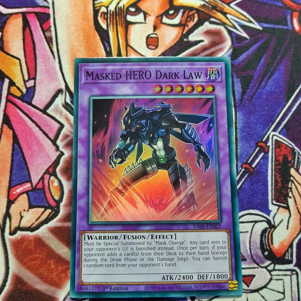 Thẻ bài Yugioh chính hãng | Masked HERO Dark Law | RA01