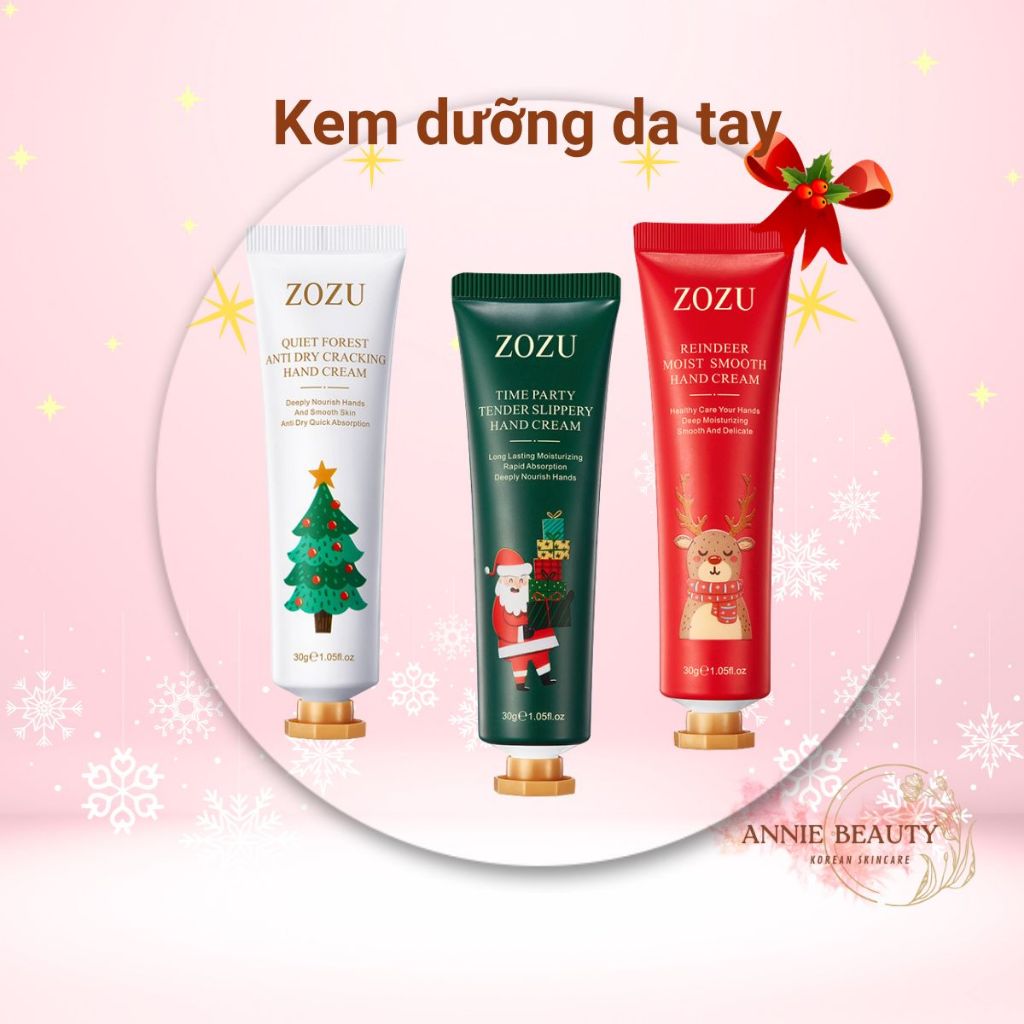 Kem dưỡng da tay, kem tay dưỡng ẩm, chống khô nứt với hương thơm sảng khoái, tinh tế Zozu phiên bản giáng sinh