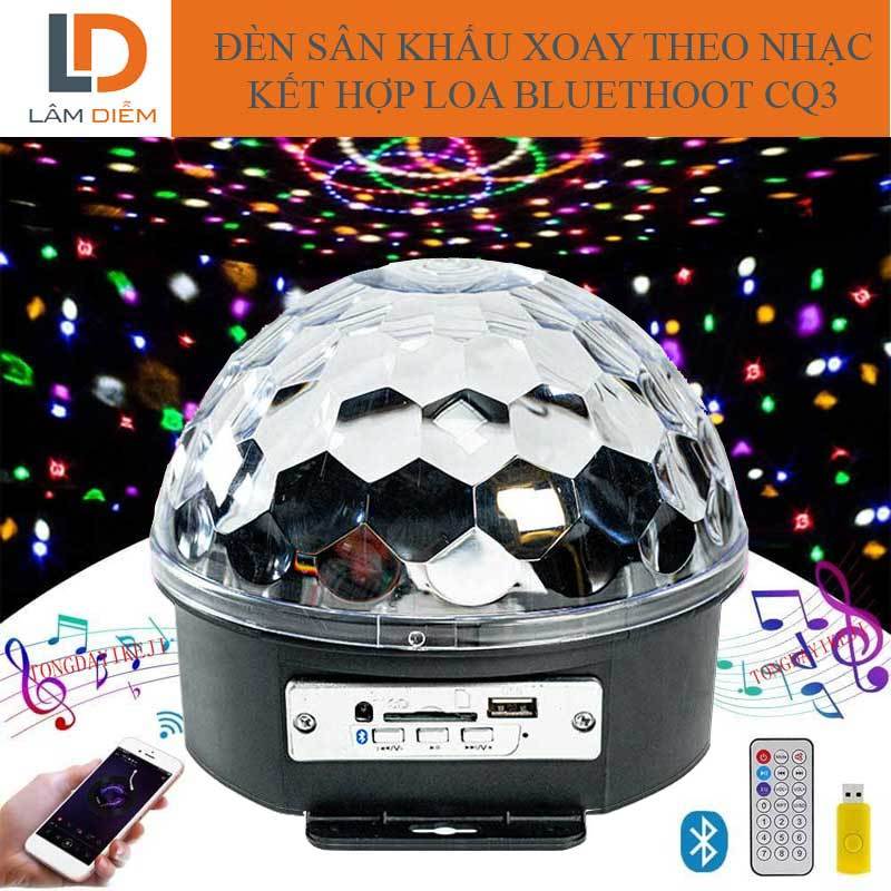 Đèn led sân khấu cảm biến xoay theo nhạc kết hợp loa bluetooth + USB + remote cq3