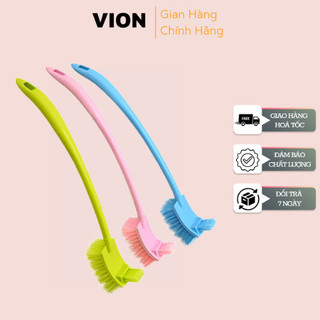 Chổi cọ nhà vệ sinh cọ bồn cầu thiết kế gọn nhẹ chà sạch mọi vết bẩn 2 đầu hình chữ nhật vion